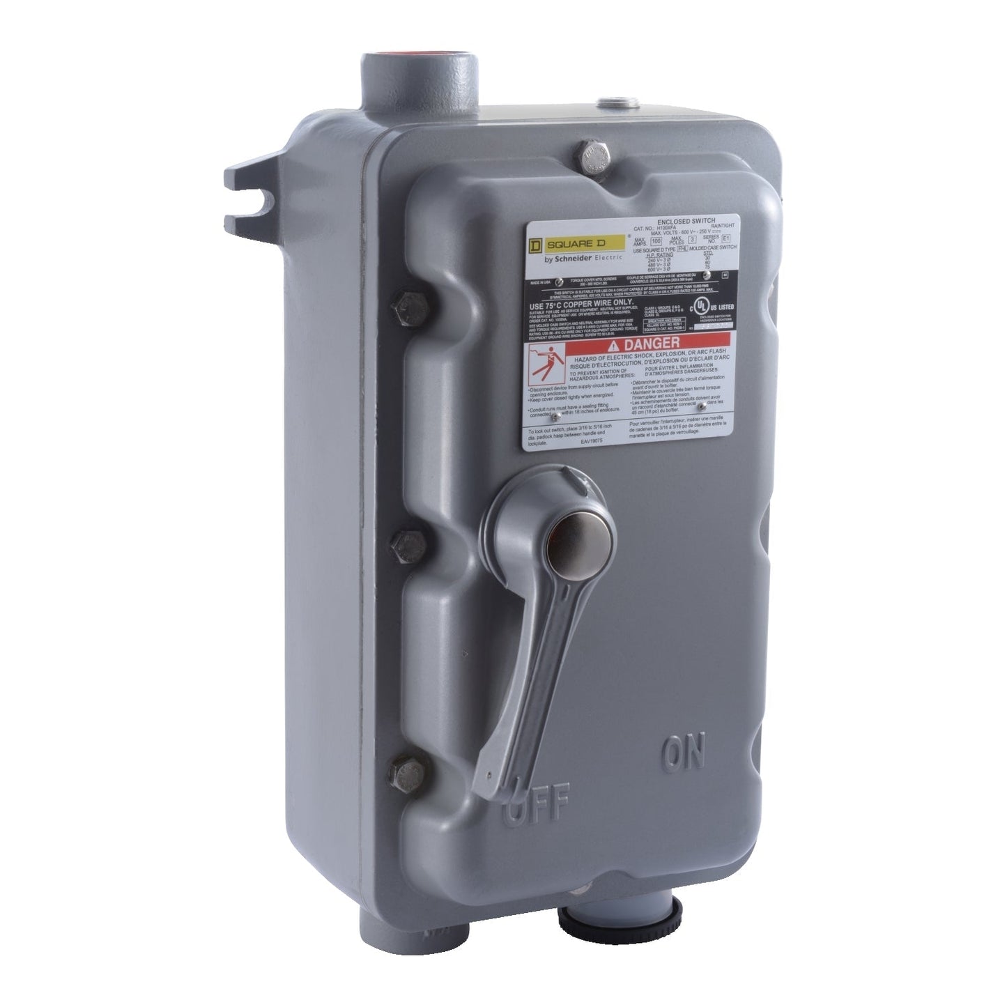Square D H100XFA Disconnect Switch | 600V 100A 3P Non-Fusible Series E