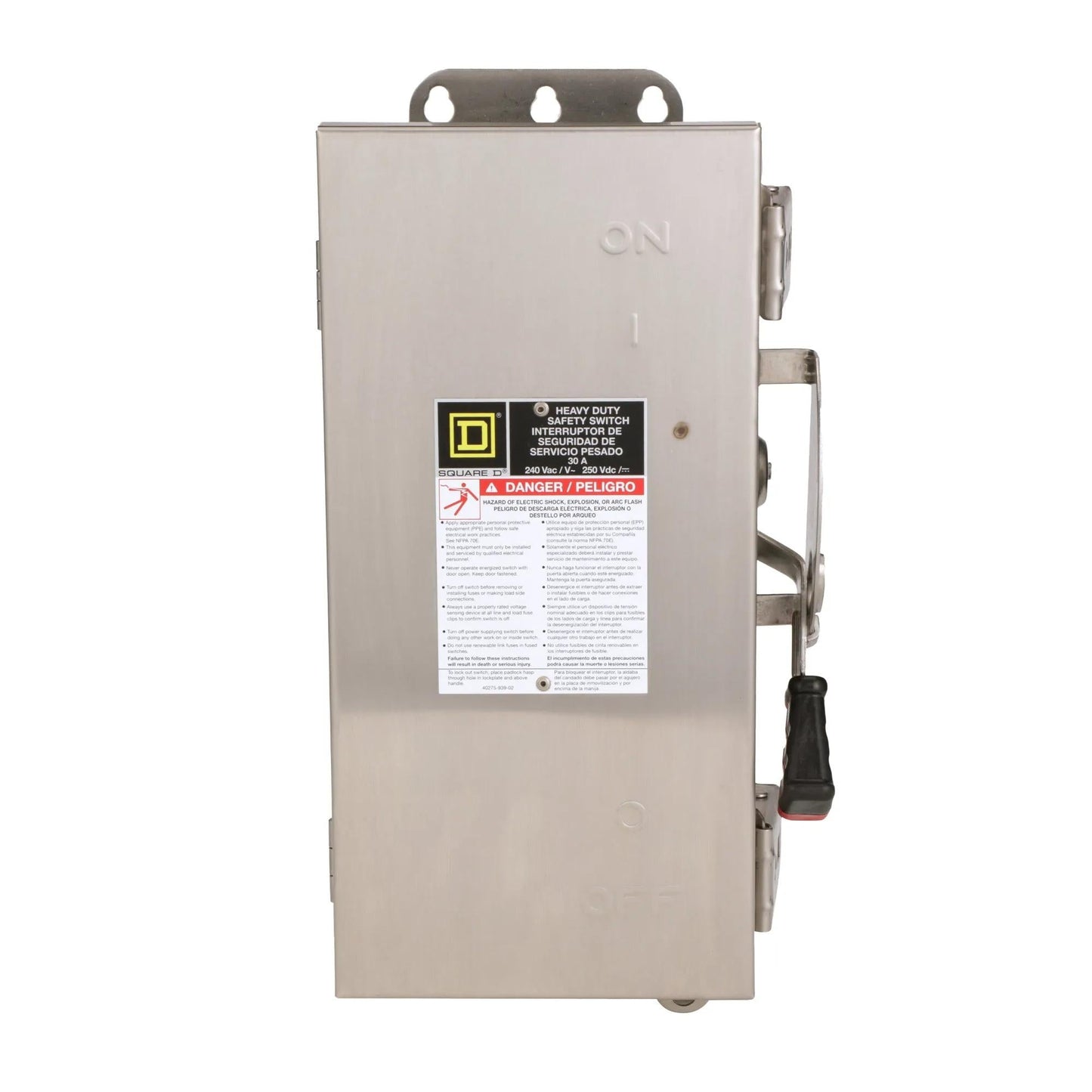 Square D H221DS Disconnect Switch | 240V 30A Fusible 1 Phase 2 Pole Series F