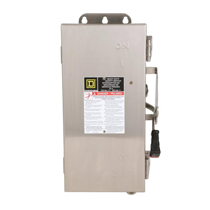 Square D H221DS Disconnect Switch | 240V 30A Fusible 1 Phase 2 Pole Series F