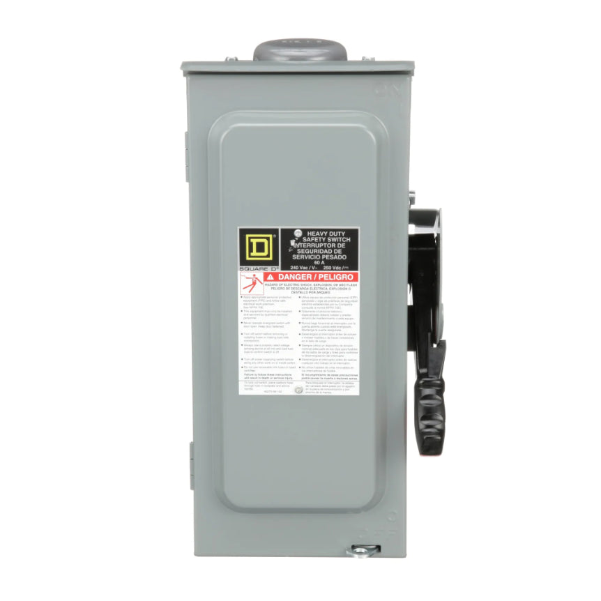 Square D H222NRB Disconnect Switch | 240V 60A Fusible 1 Phase 2 Pole Series F