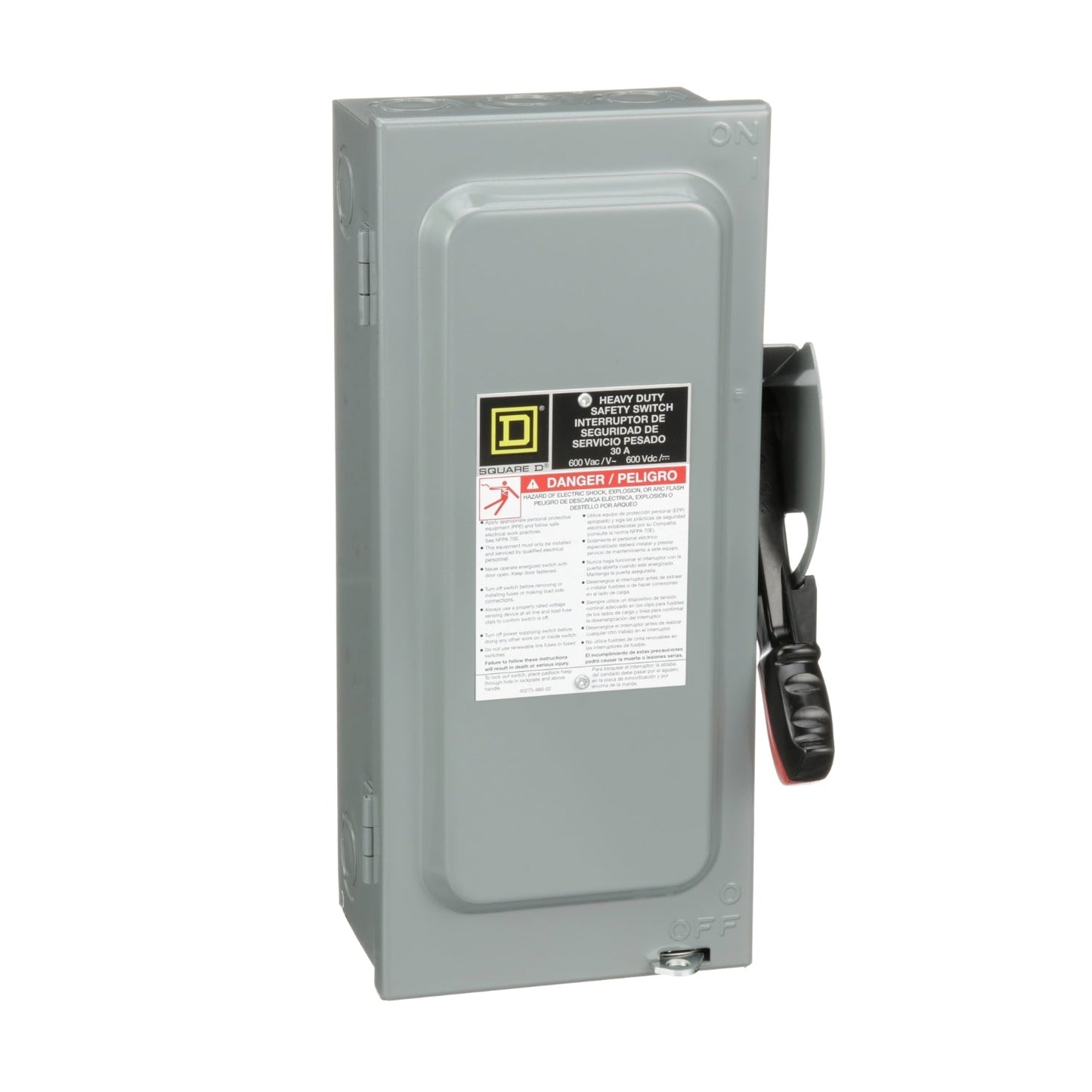 Square D H361 Disconnect Switch | 600V 30A 3P Fusible Series F