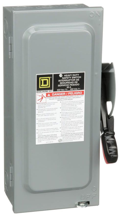 Square D H361 Disconnect Switch | 600V 30A 3P Fusible Series F