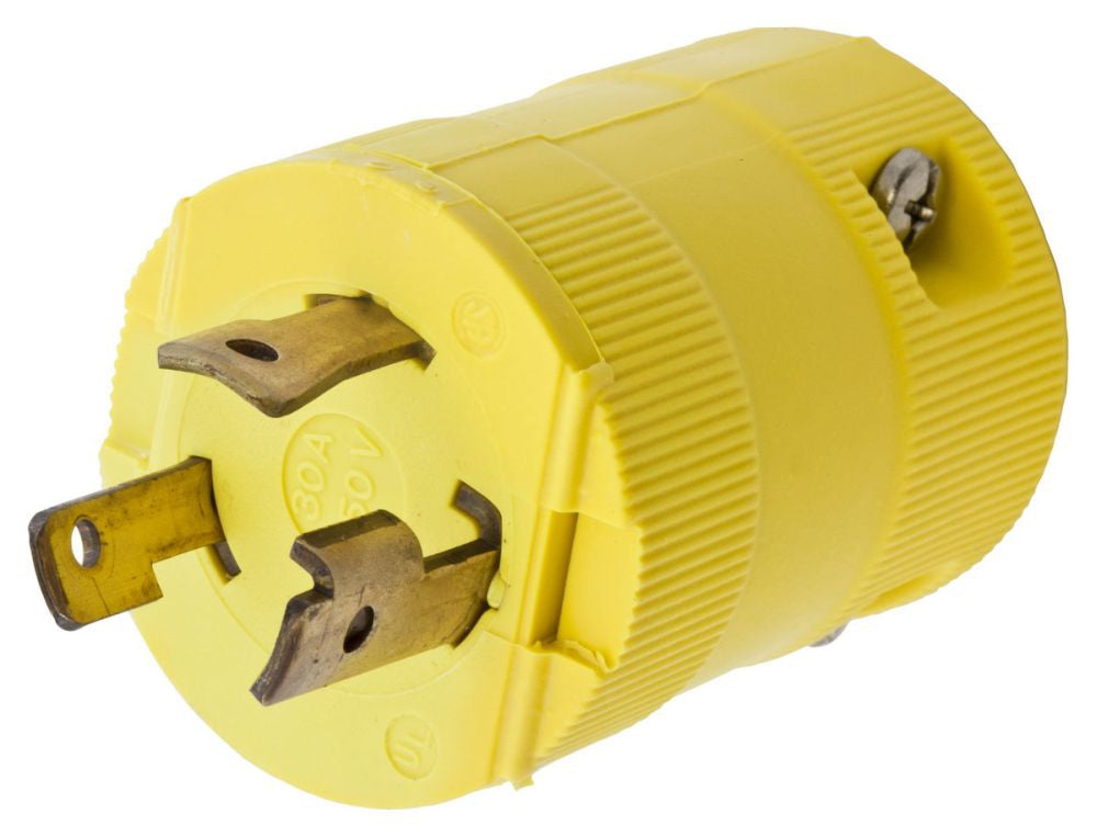 Hubbell HBL2621VY Twist-Lock Male Plug 30A 250V 2-Pole 3-Wire Grounding