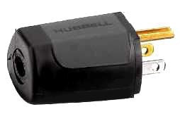 Hubbell HBL5569EBK Straight Blade Device Female Connector 15A 125V 2-Pole 3-Wire Valise
