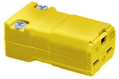 Hubbell HBL5669VY Straight Blade Female Connector 15A 250V NEMA 6-15R Valise