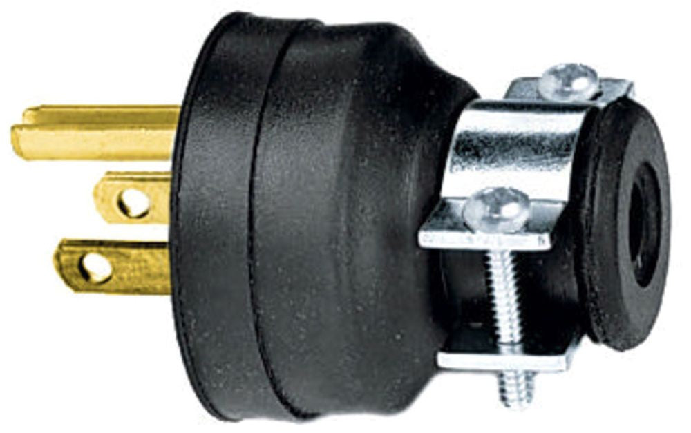 Hubbell HBL5921 Male Plug 15A 125V 2-Pole 3-Wire Finger Grip