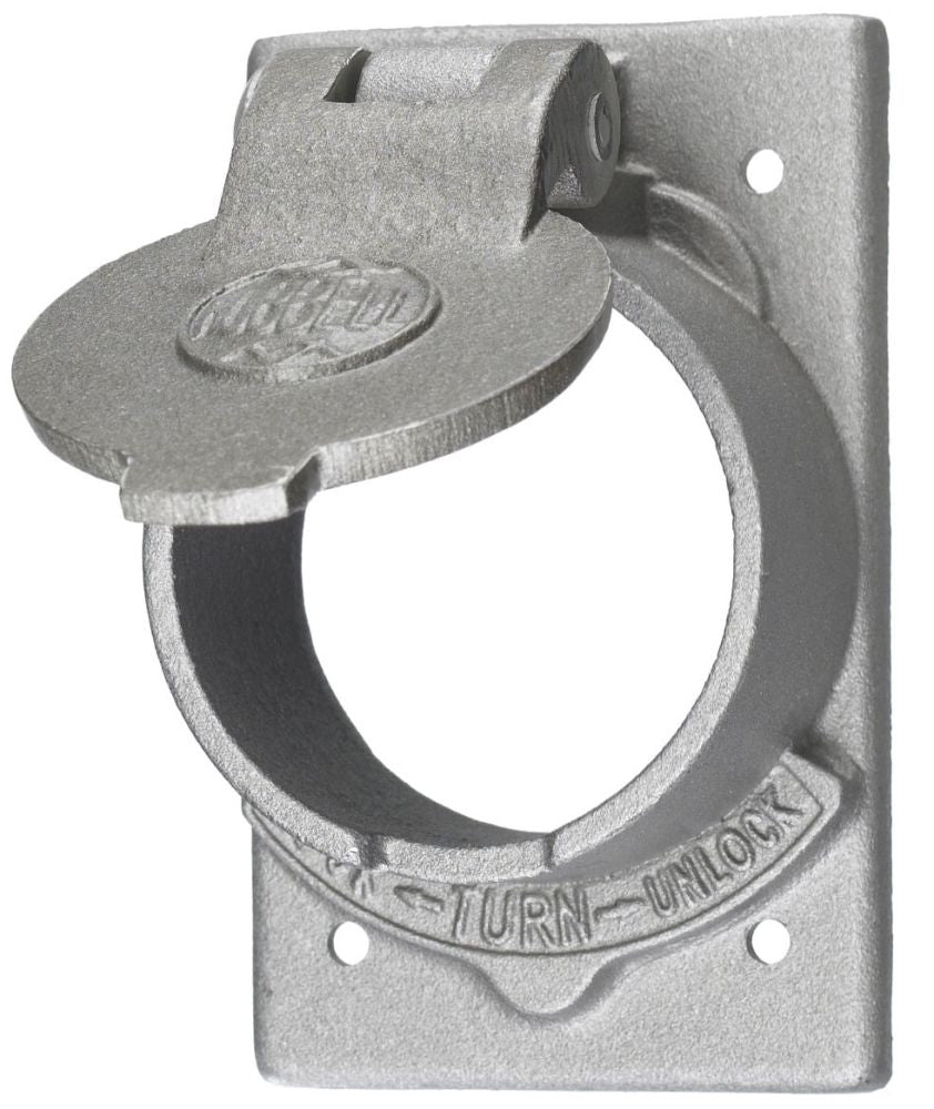 Hubbell HBL7382 Wallplate Non-Weatherproof Cover 1-Gang 50A Locking Opening