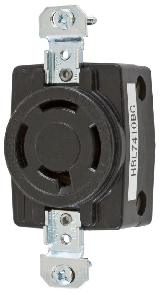 Hubbell HBL7410BG Receptacle | 20A 3-Phase Delta 250V 3-Pole 4-Wire Twist-Lock