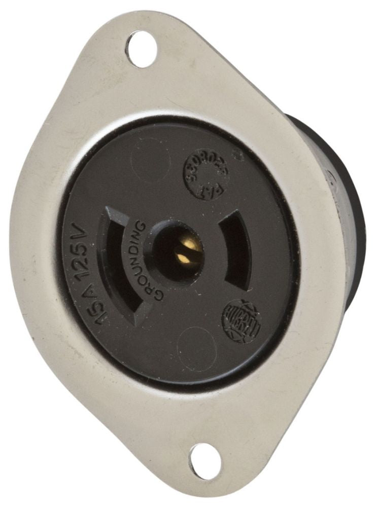 Hubbell HBL7596 Receptacle | 15A 125V NEMA ML-2R Flanged Twist-Lock
