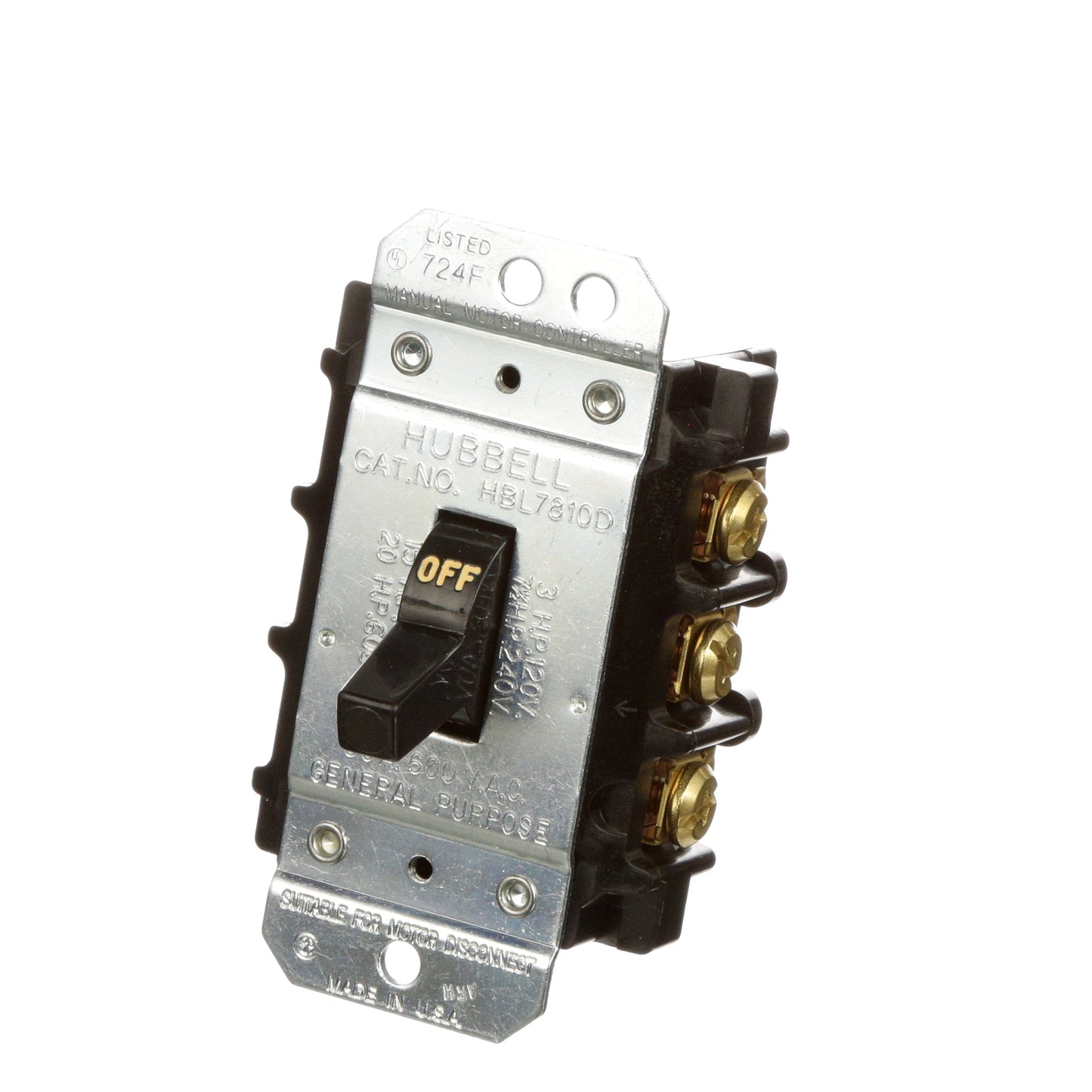 Hubbell HBL7810D Disconnect Switch | 600V 28A 3P 42kA@600V FAP