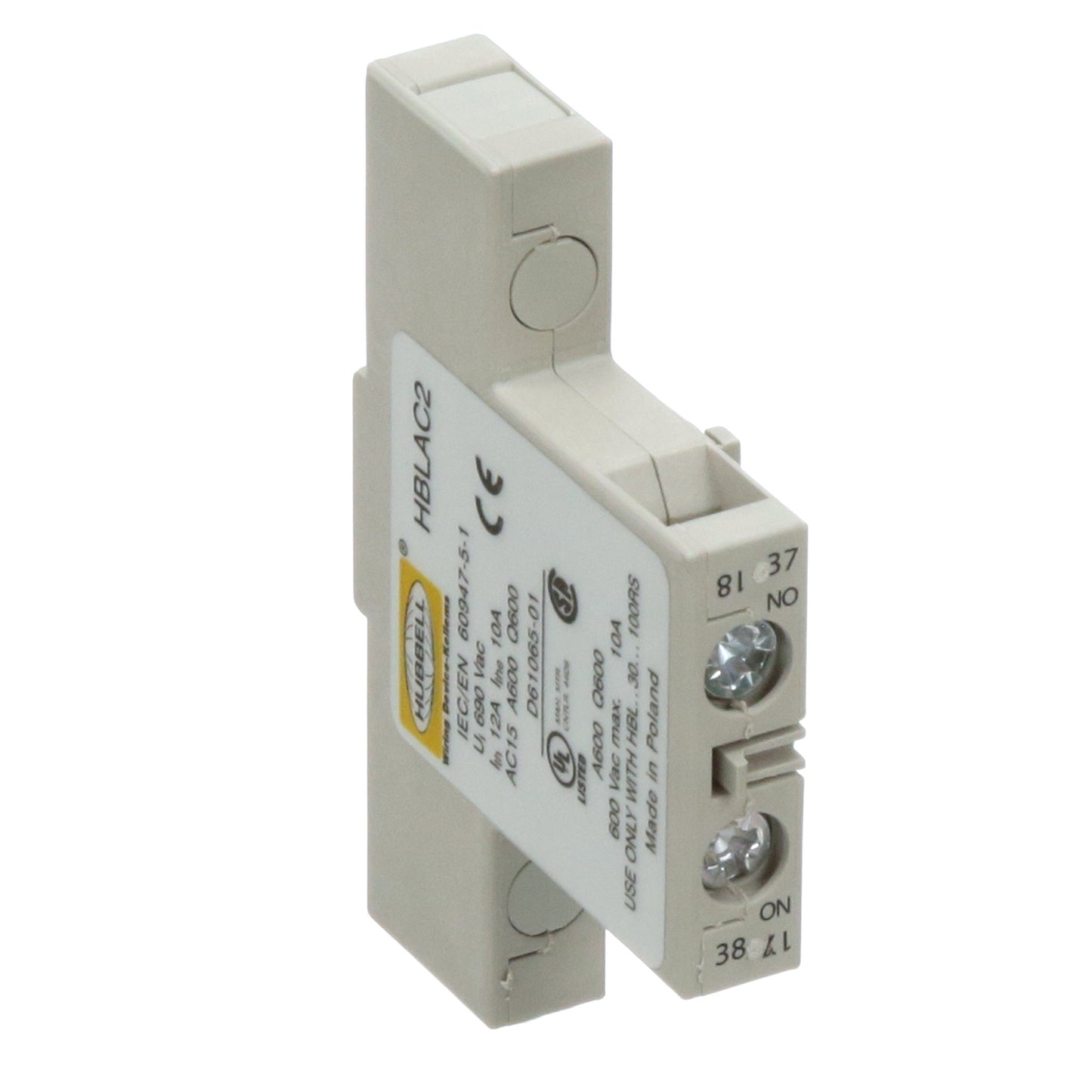Hubbell HBLAC2 Contactor And Motor Starter Auxiliary | Motor Control