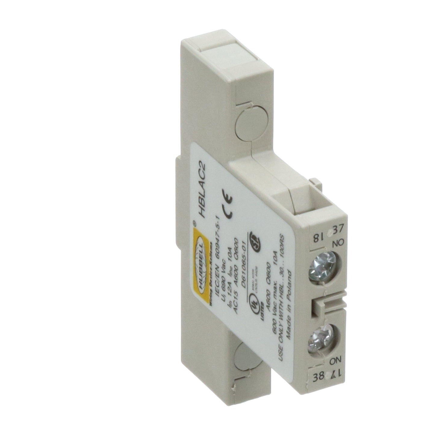 Hubbell HBLAC2 Contactor And Motor Starter Auxiliary | Motor Control