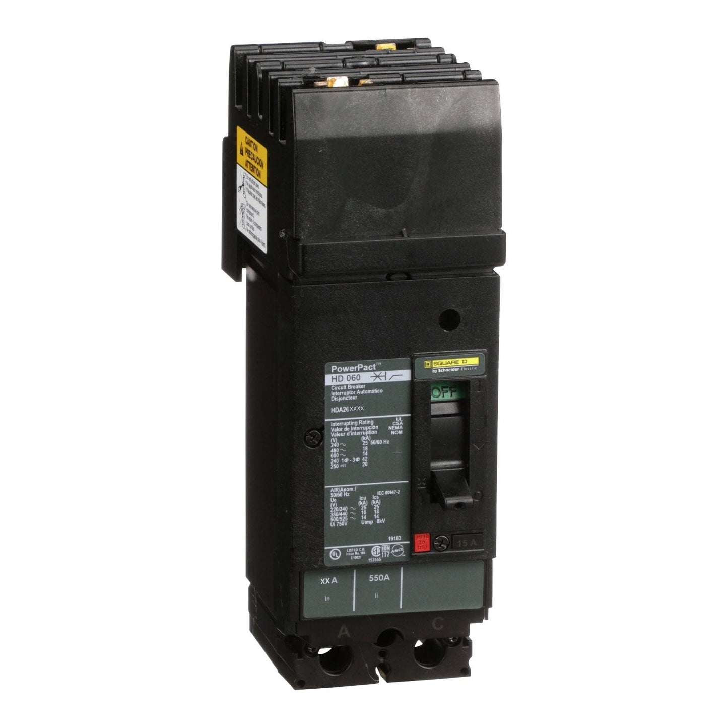 Square D HDA261001 Circuit Breaker | 600V 100A 2P 18kA@480V I-Line Plug-In Powerpact HDA