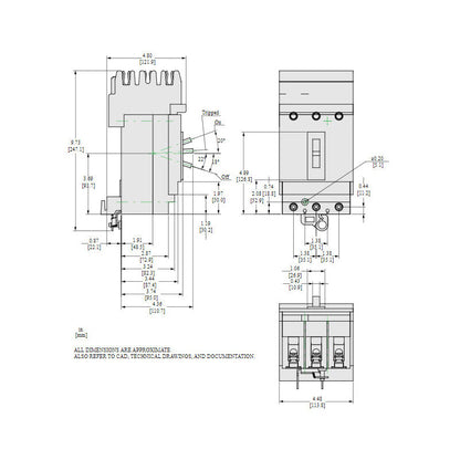 Square D HDA36025 Circuit Breaker | 600V 25A 3P 18kA@480V I-Line Plug-In Powerpact HDA
