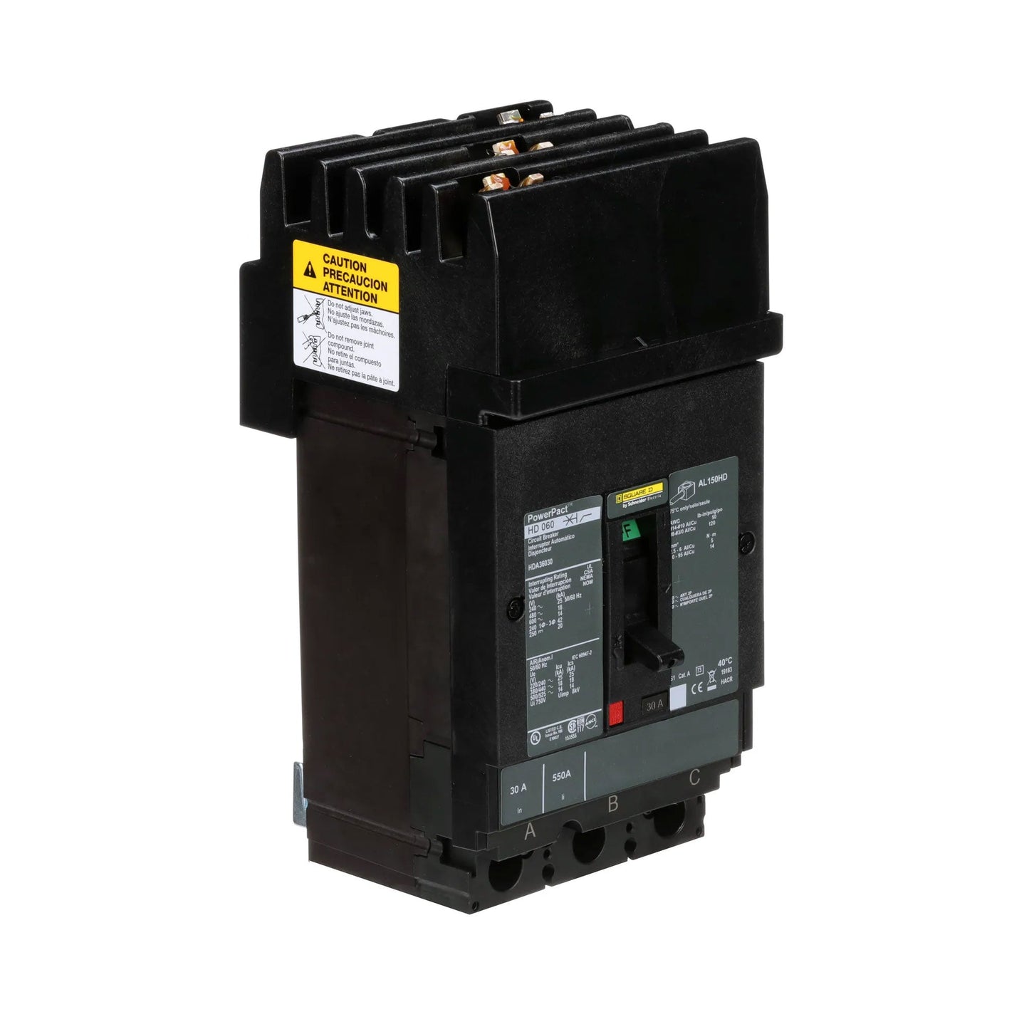 Square D HDA36030 Circuit Breaker | 600V 30A 3P 18kA@480V I-Line Style Plug-In Powerpact