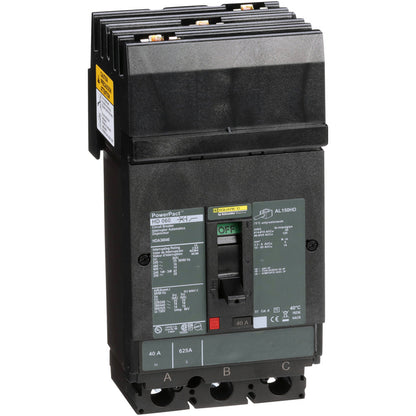 Square D HDA36040 Circuit Breaker | 600V 40A 3P 18kA@480V I-Line Style Plug-In Powerpact