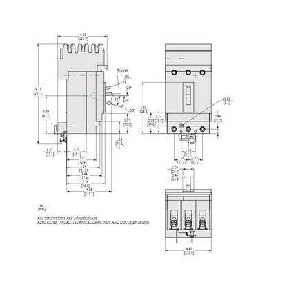 Square D HDA36045 Circuit Breaker | 600V 45A 3P 18kA@480V I-Line Plug-In Powerpact