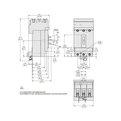 Square D HDA36080 Circuit Breaker | 600V 80A 3P 18kA@480V I-Line Plug-In Powerpact HDA