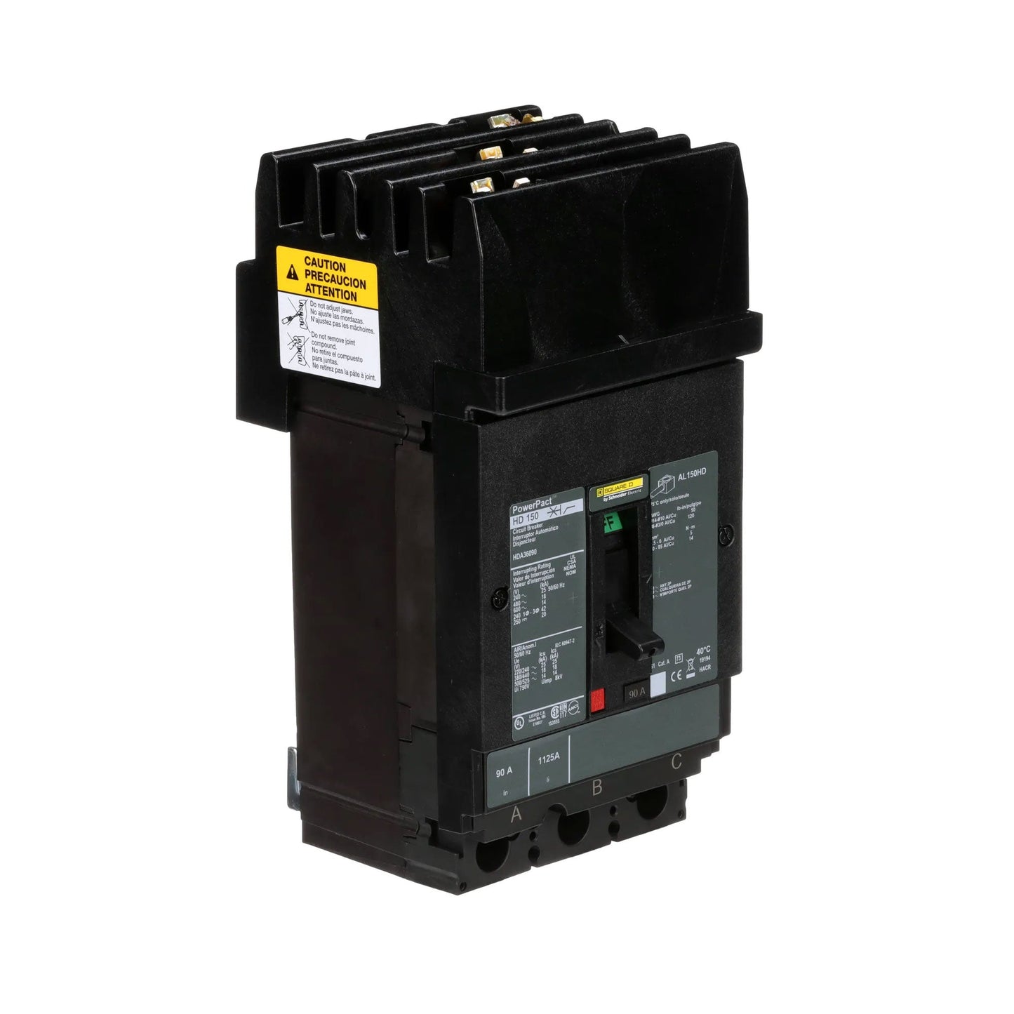 Square D HDA36090 Circuit Breaker | 600V 90A 3P 18kA@480V I-Line Plug-In Powerpact