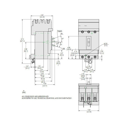 Square D HDA36090 Circuit Breaker | 600V 90A 3P 18kA@480V I-Line Plug-In Powerpact