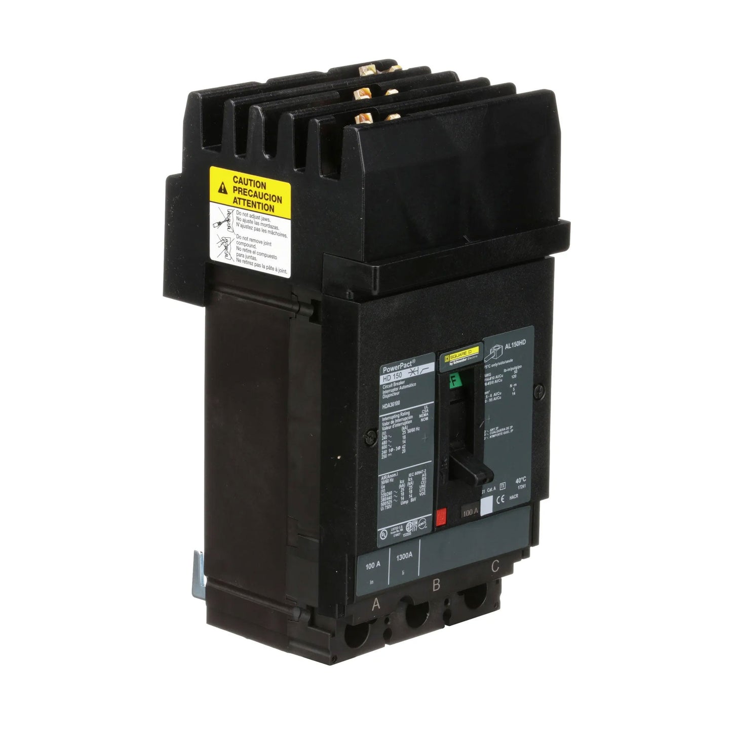 Square D HDA36100 Circuit Breaker | 600V 100A 3P 18kA@480V I-Line Style Plug-In Powerpact
