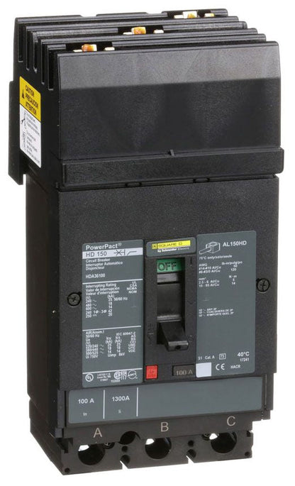 HDA36100 - Square D I-Line Style Plug-In 100 Amp 3 Pole Circuit Breaker - Essential Electric Supply