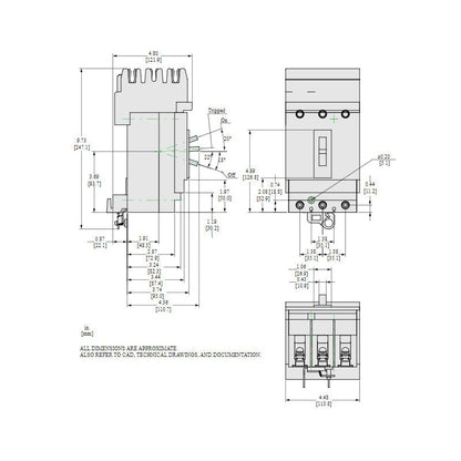 Square D HDA36110 Circuit Breaker | 600V 110A 3P 18kA@480V I-Line Style Plug-In Powerpact