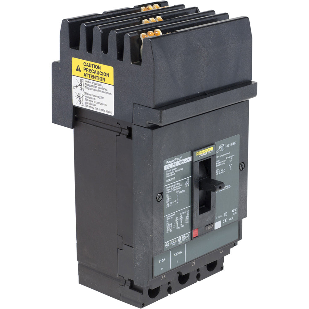 Square D HDA36150U31X Molded Case Circuit Breaker | 600V 150A 3P 18kA@480V I-Line Plug-In Powerpact