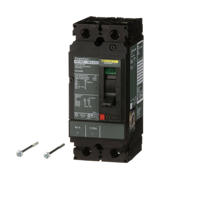 Square D HDL26060 Circuit Breaker | 600V 60A 2P 18kA@480V Bolt-On Powerpact