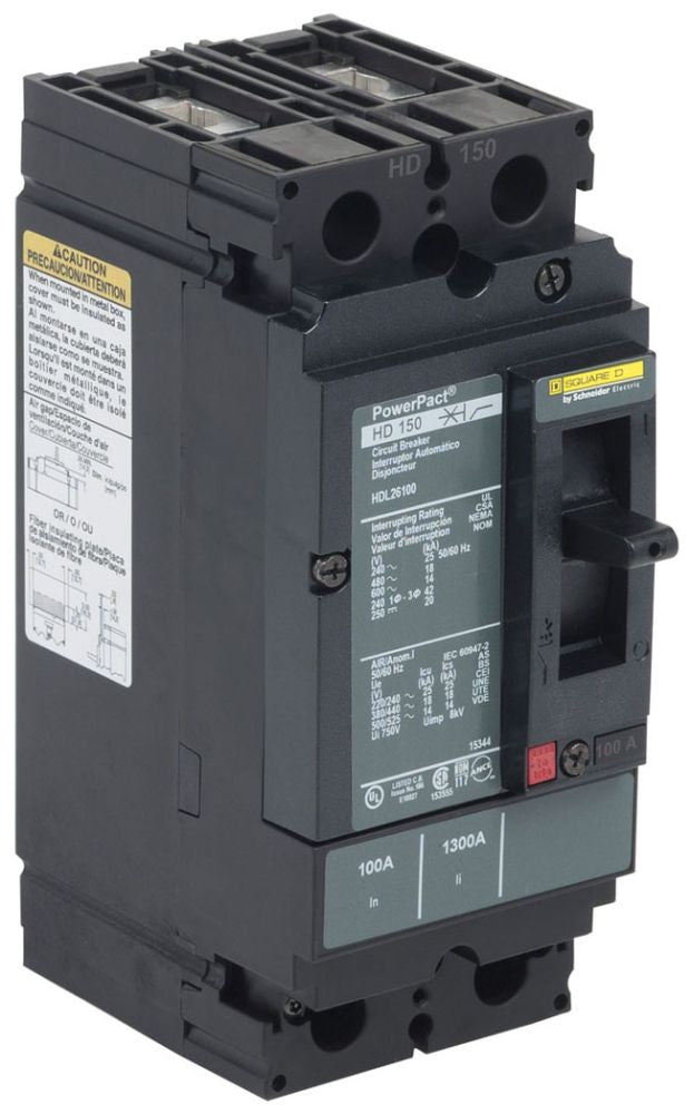 HDL26080 - Square D/ Schneider Electric Feed-Thru 80 Amp 2 Pole Circuit Breaker - Essential Electric Supply