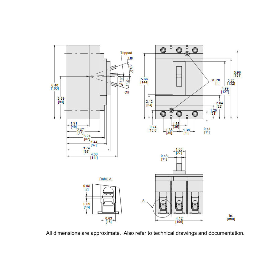 Square D HDL36015 Circuit Breaker | Powerpact HDL 600V 15A