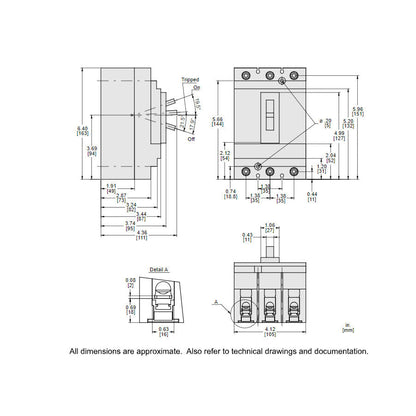 Square D HDL36015 Circuit Breaker | Powerpact HDL 600V 15A
