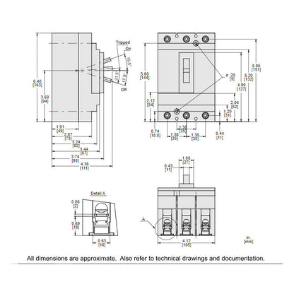 Square D HDL36020 Circuit Breaker | Powerpact HDL 600V 20A