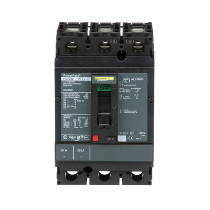 Square D HDL36020 Circuit Breaker | Powerpact HDL 600V 20A