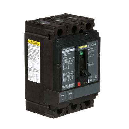 Square D HDL36030 Circuit Breaker | 600V 30A 3P 18kA@480V Bolt-On Powerpact