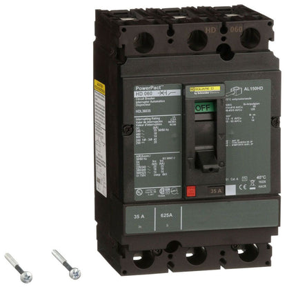 HDL36035 - Square D/ Schneider Electric Feed-Thru 35 Amp 3 Pole Circuit Breaker - Essential Electric Supply