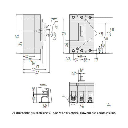 Square D HDL36040 Circuit Breaker | 600V 40A 3P 18kA@480V Bolt-On Powerpact