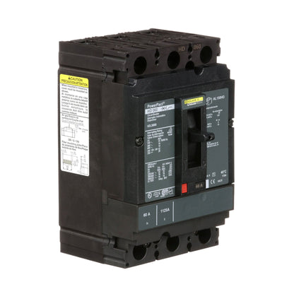 Square D HDL36060 Circuit Breaker | 600V 60A 3P 18kA@480V Bolt-On Powerpact