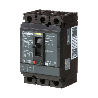 Square D HDL36060 Circuit Breaker | 600V 60A 3P 18kA@480V Bolt-On Powerpact
