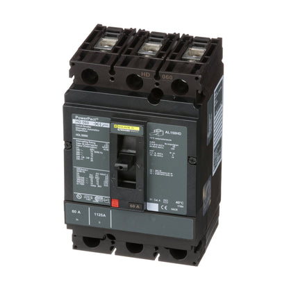 Square D HDL36060 Circuit Breaker | 600V 60A 3P 18kA@480V Bolt-On Powerpact