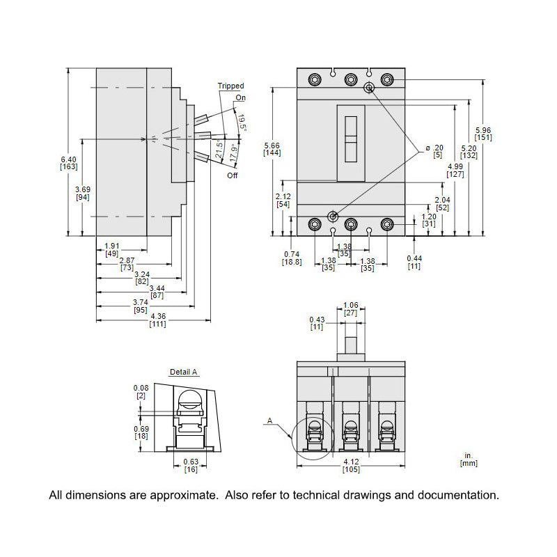 Square D HDL36070 Circuit Breaker | Powerpact HDL 600V 70A