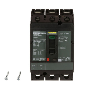 Square D HDL36090 Circuit Breaker | 600V 90A 3P 18kA@480V Feed-Thru Powerpact