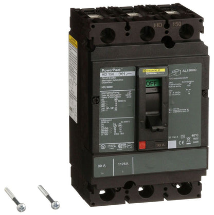 HDL36090 - Schneider Electric/ Square D Feed-Thru 90 Amp 3 Pole Circuit Breaker - Essential Electric Supply