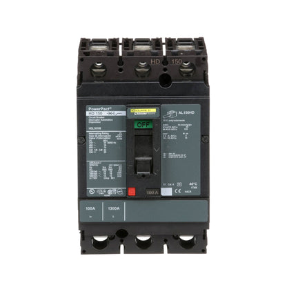 Square D HDL36100 Circuit Breaker | 600V 100A 3P 18kA@480V Bolt-On Powerpact