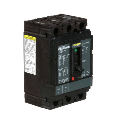 Square D HDL36100 Circuit Breaker | 600V 100A 3P 18kA@480V Bolt-On Powerpact