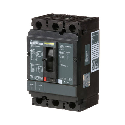 Square D HDL36125 Circuit Breaker | 600V 125A 3P 18kA@480V Feed-Thru Powerpact