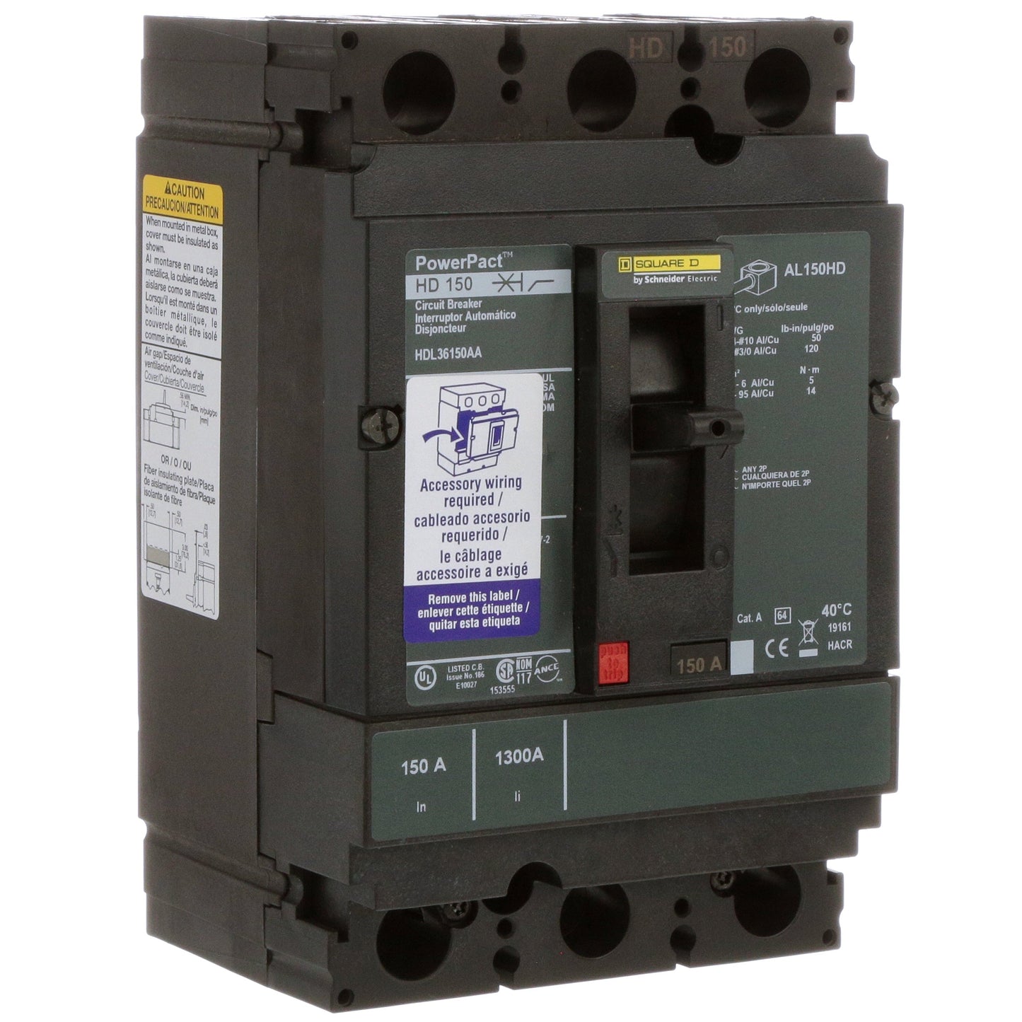 Square D HDL36150AA Circuit Breaker | Powerpact HDL 600V 150A