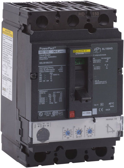 HDL36150U31X - Schneider Electric/ Square D Feed-Thru 150 Amp 3 Pole Circuit Breaker - Essential Electric Supply
