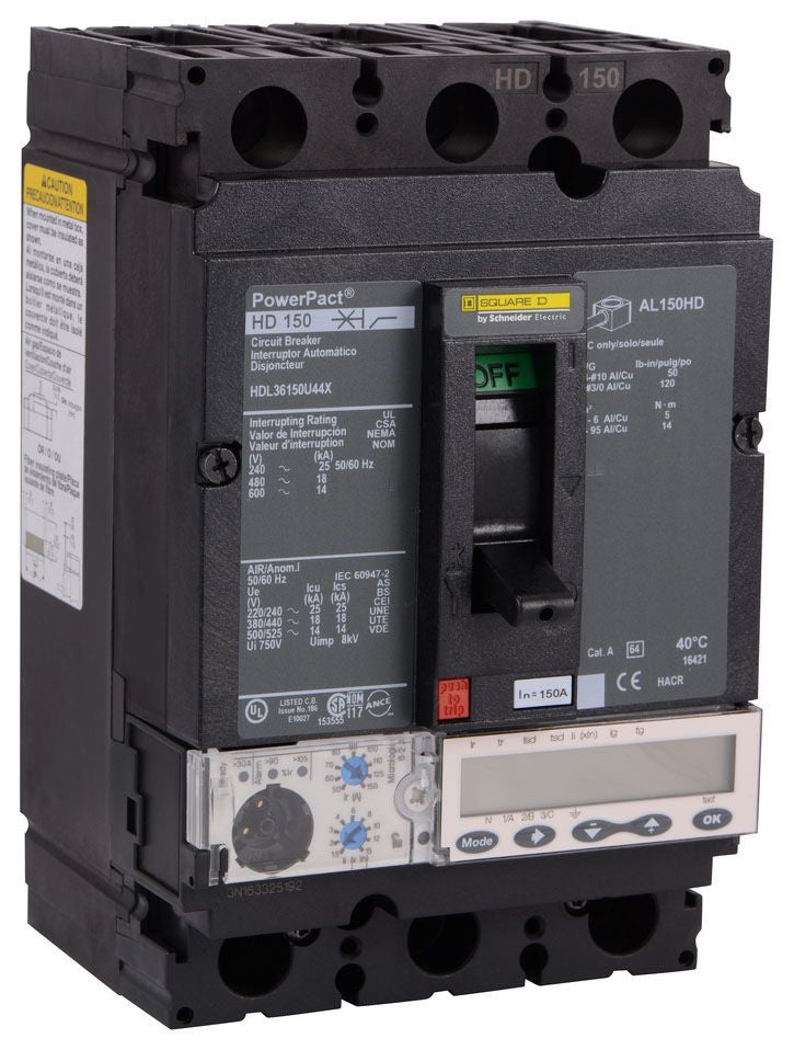 HDL36150U44X - Schneider Electric/ Square D Feed-Thru 150 Amp 3 Pole Circuit Breaker - Essential Electric Supply