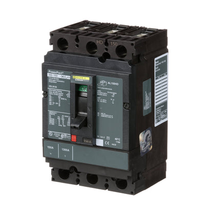Square D HDL36150 Circuit Breaker | 600V 150A 3P 18kA@480V Feed-Thru Powerpact HDL